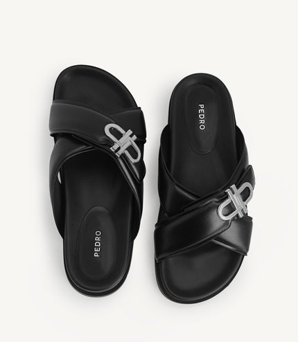 Icon Cross Strap Platform Sliders