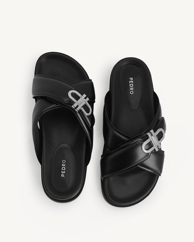 Icon Cross Strap Platform Sliders
