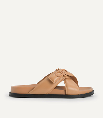 Icon Cross Strap Platform Sliders