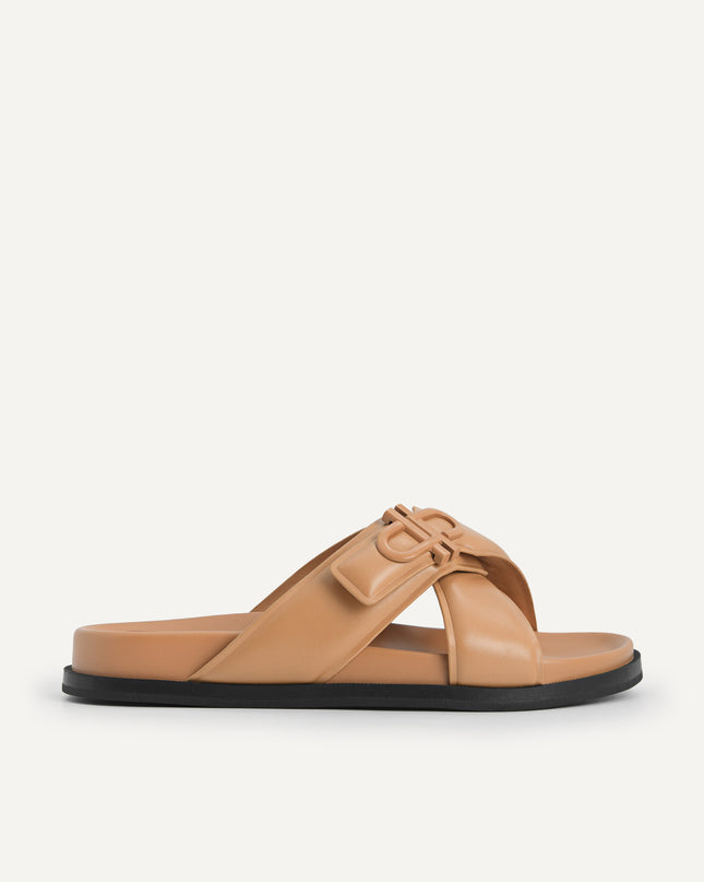 Icon Cross Strap Platform Sliders