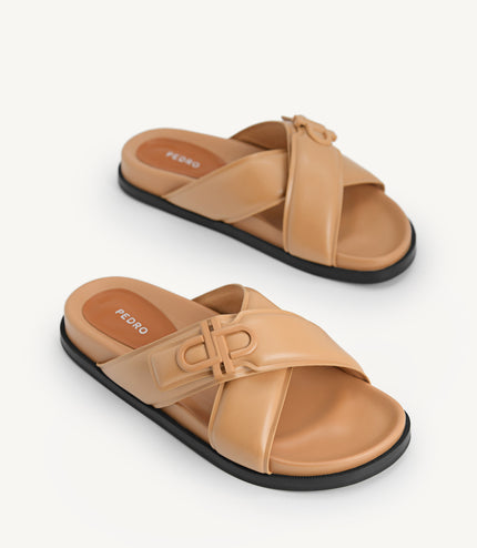 Icon Cross Strap Platform Sliders