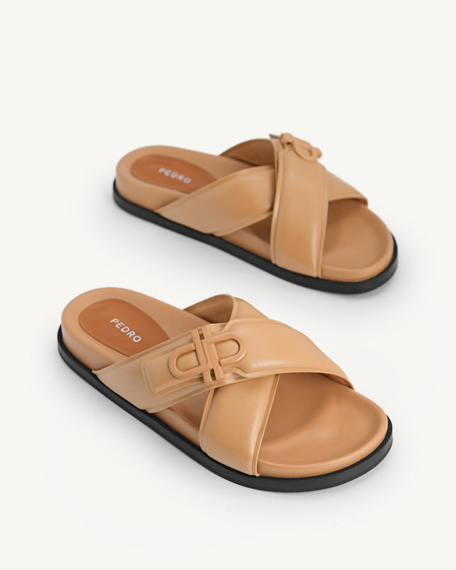 Icon Cross Strap Platform Sliders