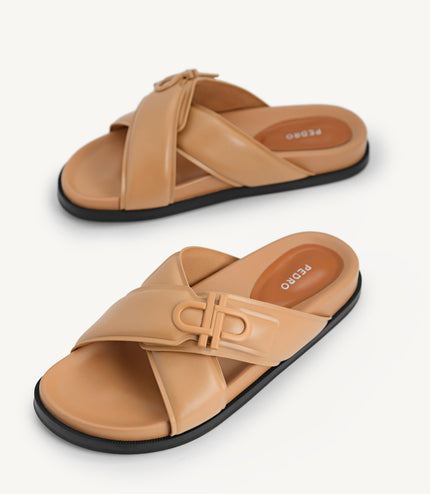 Icon Cross Strap Platform Sliders