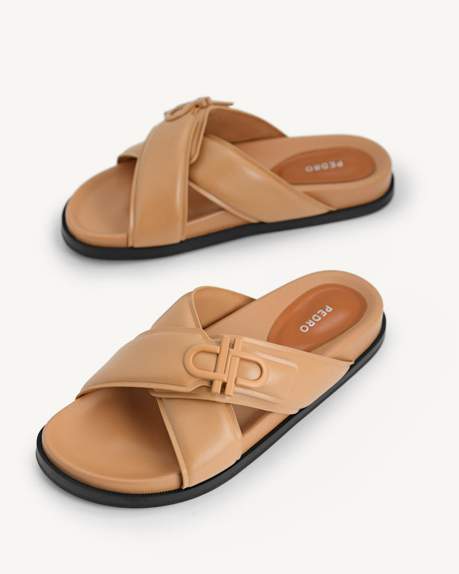 Icon Cross Strap Platform Sliders