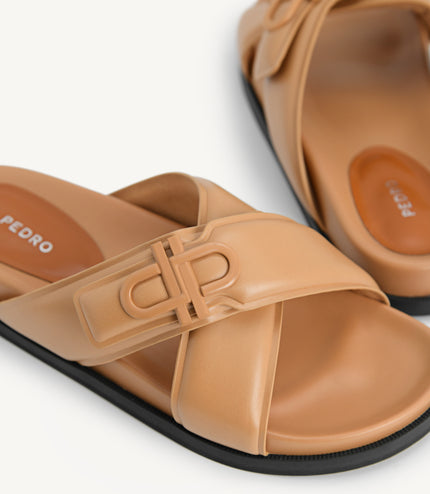 Icon Cross Strap Platform Sliders