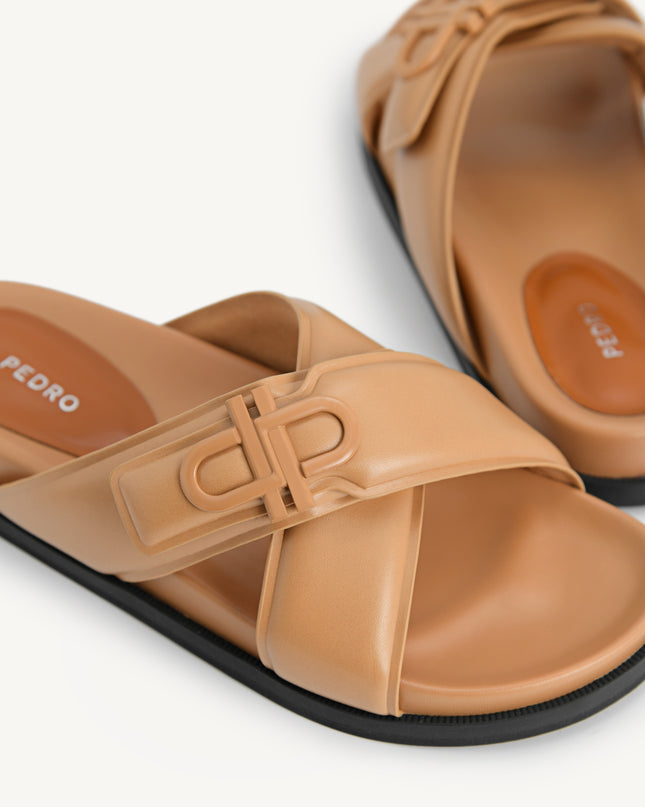 Icon Cross Strap Platform Sliders