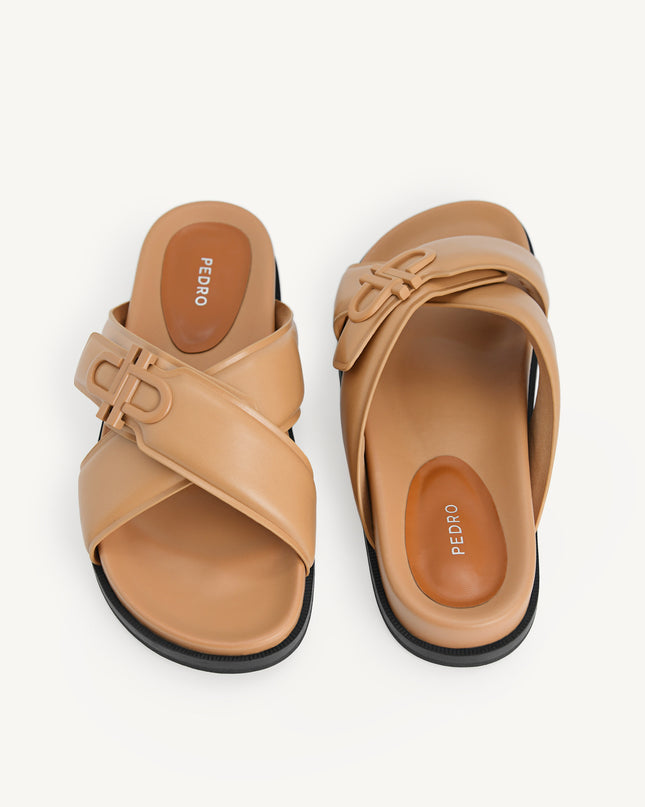 Icon Cross Strap Platform Sliders