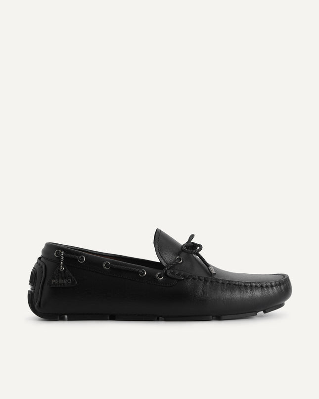 Textured Leather Moccasins