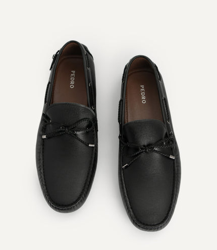 Textured Leather Moccasins