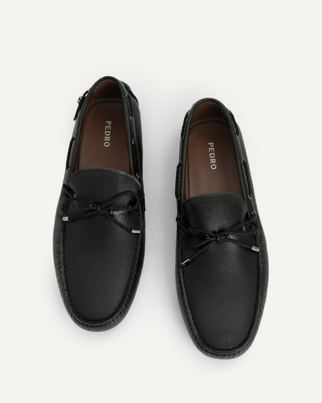 Textured Leather Moccasins