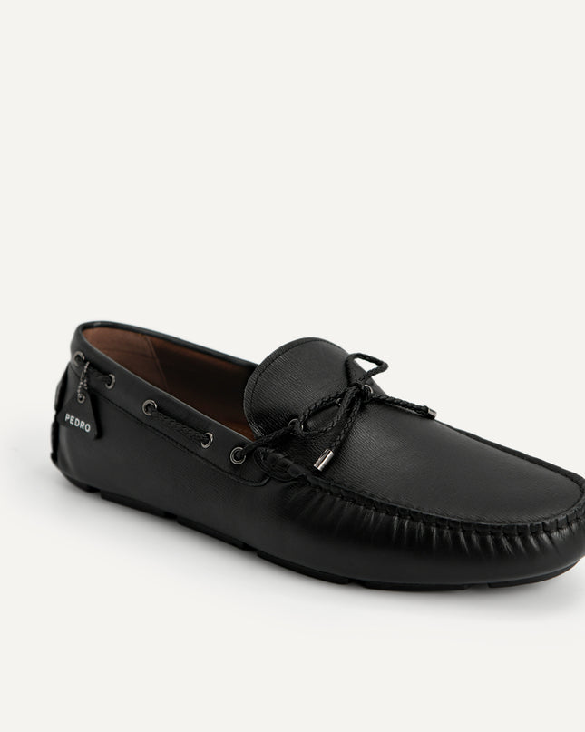 Textured Leather Moccasins