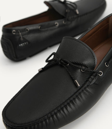 Textured Leather Moccasins