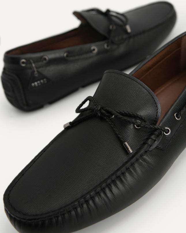 Textured Leather Moccasins