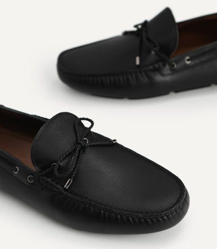 Textured Leather Moccasins
