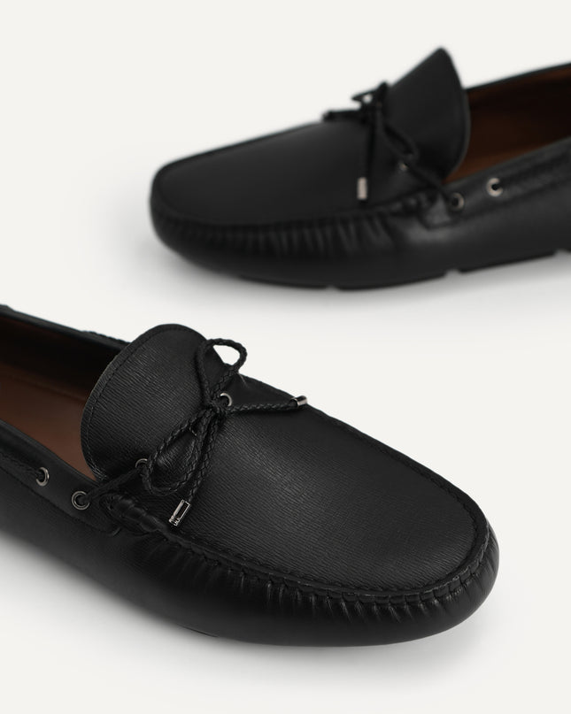 Textured Leather Moccasins