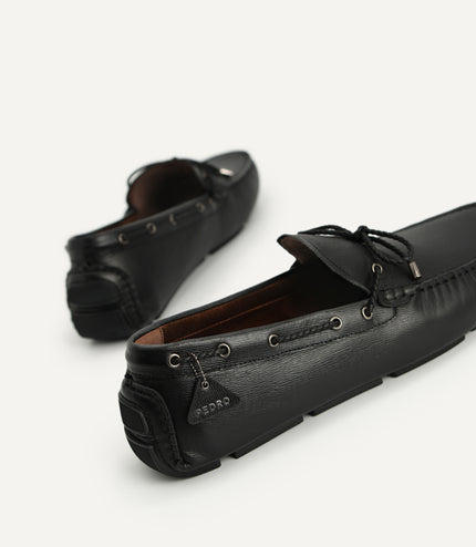 Textured Leather Moccasins