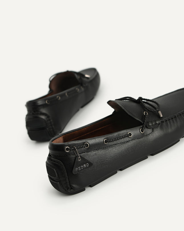 Textured Leather Moccasins