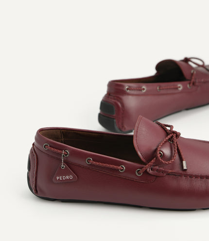 Textured Leather Moccasins