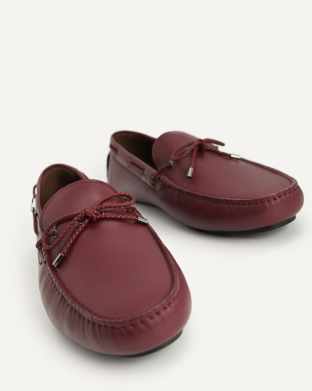 Textured Leather Moccasins