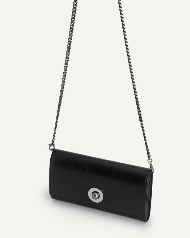 Leather Bi-Fold Wallet with Detachable Chain