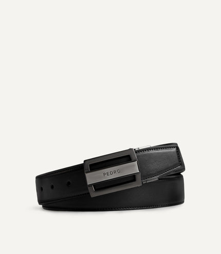 Textured Leather Reversible Tang Belt