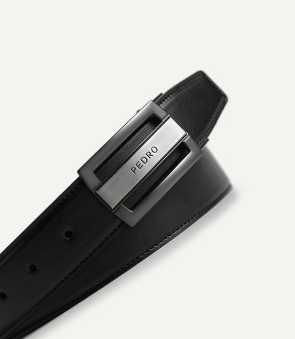 Textured Leather Reversible Tang Belt