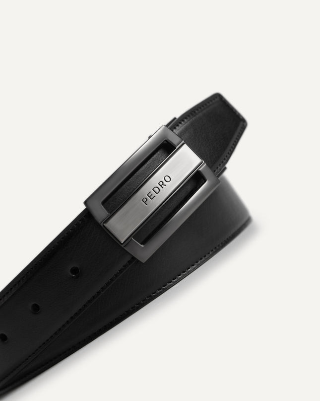 Textured Leather Reversible Tang Belt