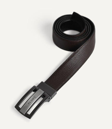 Textured Leather Reversible Tang Belt