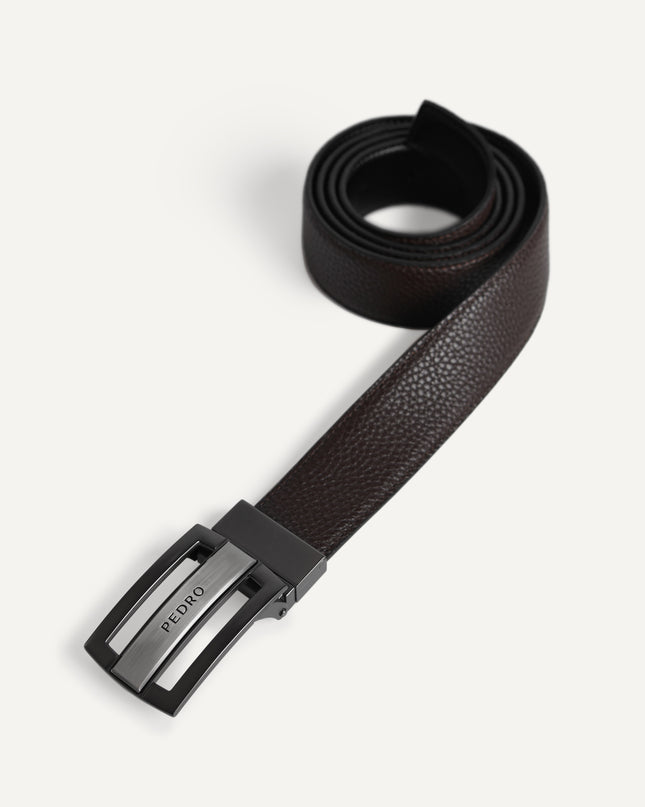 Textured Leather Reversible Tang Belt