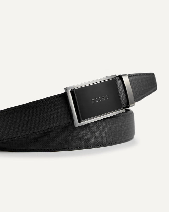 Textured Leather Automatic Buckle Belt