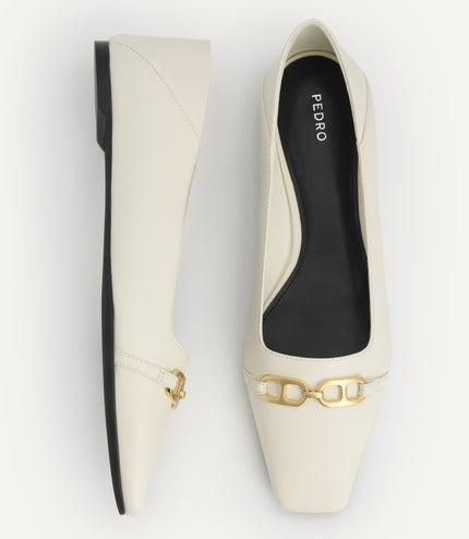Square Toe Leather Pumps
