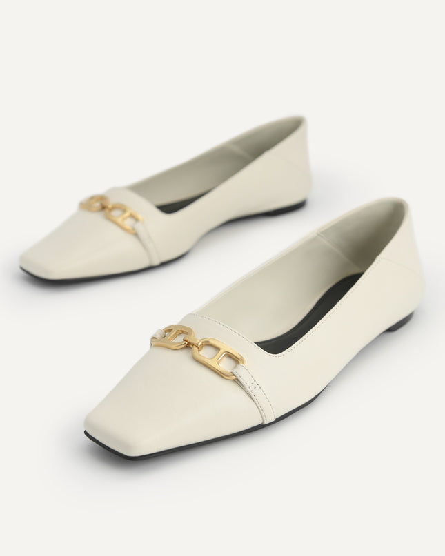 Square Toe Leather Pumps