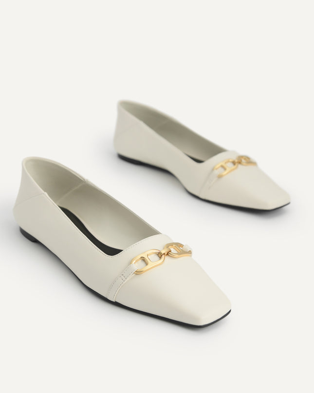 Square Toe Leather Pumps