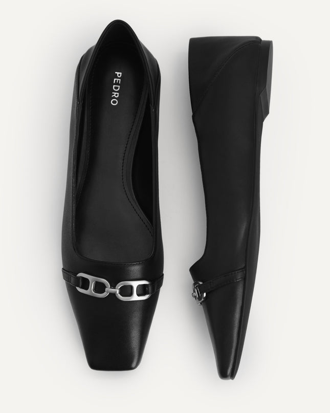 Square Toe Leather Pumps