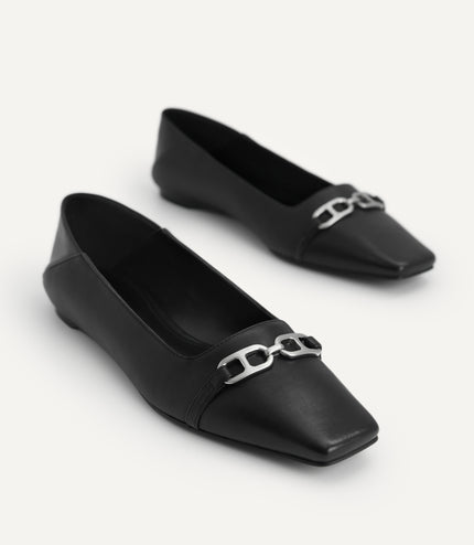 Square Toe Leather Pumps