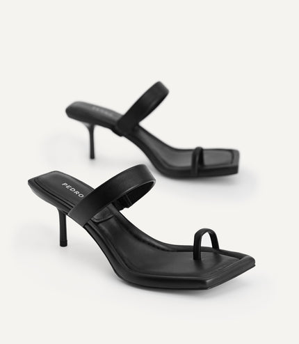 Strappy Toe Loop Heeled Sandals