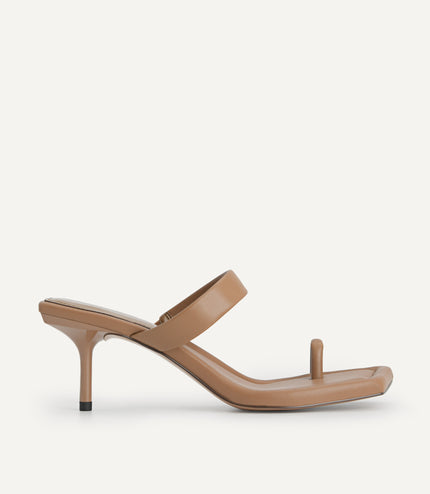 Strappy Toe Loop Heeled Sandals
