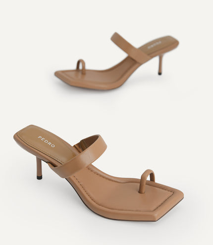 Strappy Toe Loop Heeled Sandals