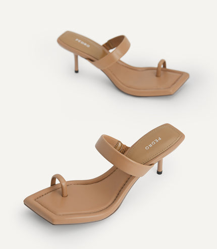 Strappy Toe Loop Heeled Sandals