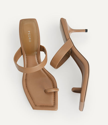 Strappy Toe Loop Heeled Sandals