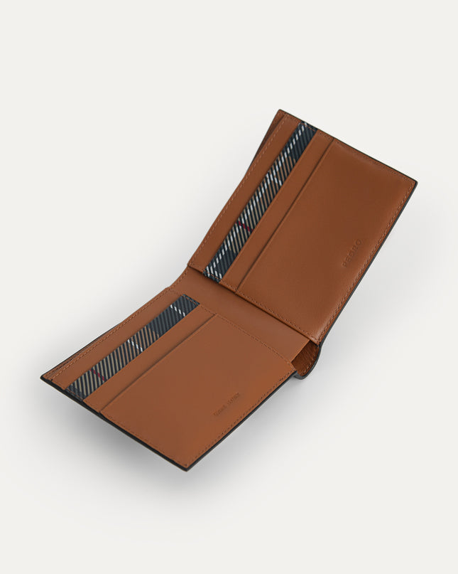 Textured Leather Bi-Fold Wallet