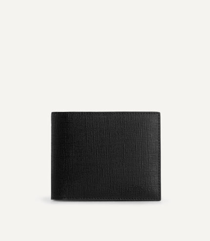 Textured Leather Bi-Fold Wallet