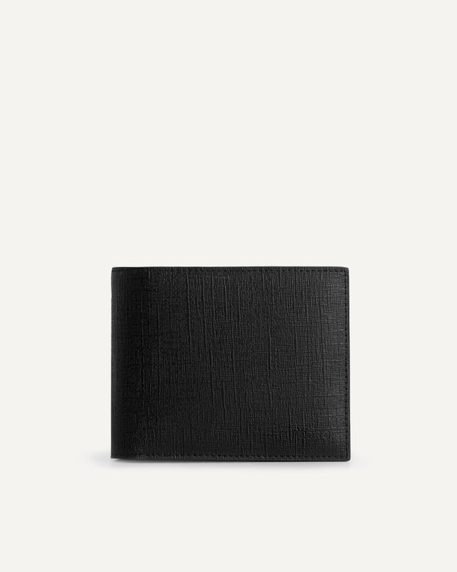Textured Leather Bi-Fold Wallet