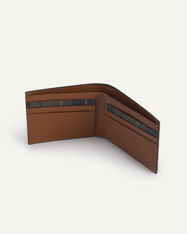 Textured Leather Bi-Fold Wallet with Insert