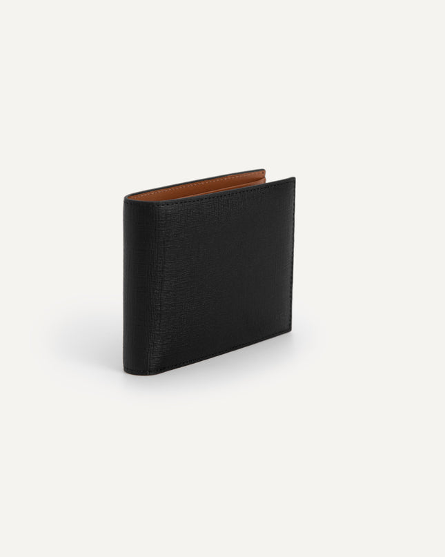 Textured Leather Bi-Fold Wallet with Insert