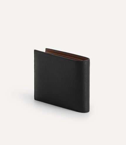Textured Leather Bi-Fold Wallet with Insert