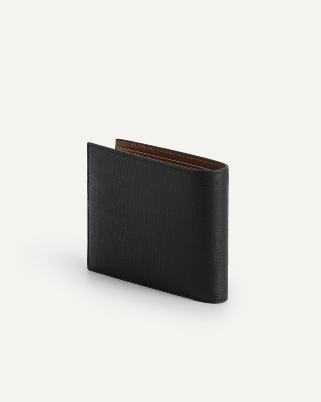Textured Leather Bi-Fold Wallet with Insert