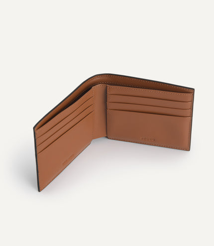 Textured Leather Bi-Fold Wallet with Insert