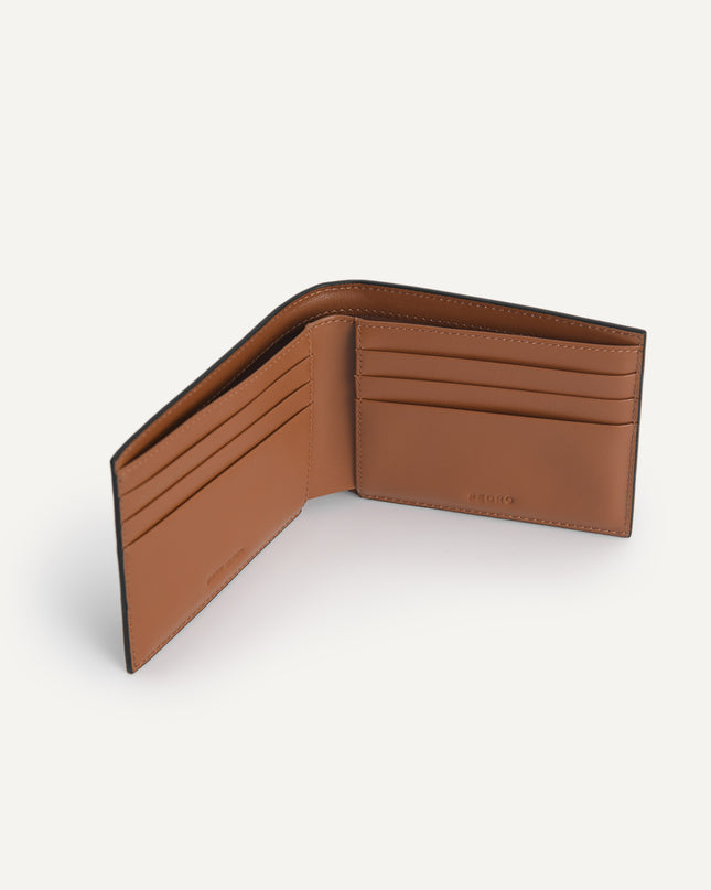 Textured Leather Bi-Fold Wallet with Insert
