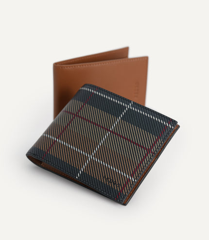 Textured Leather Bi-Fold Wallet with Insert